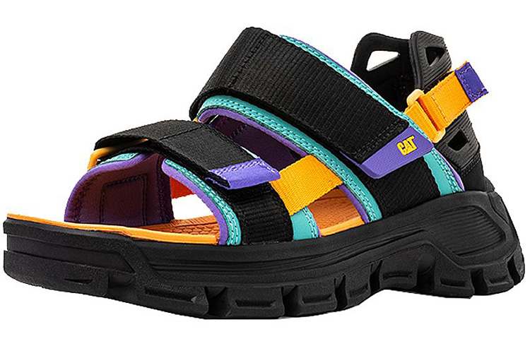 Order CAT Progressor 魔術貼黑色多彩涼鞋 P724543J1KLC09