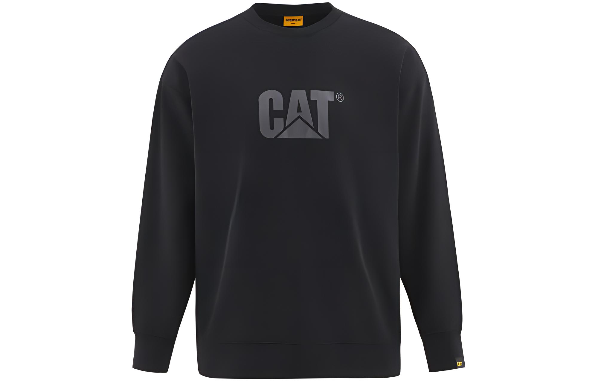CAT Relaxed Fit Crewneck Printed Sweatshirt Unisex Black CM3SWT66731-Black