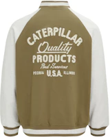 CAT Retro Letterman Jacket Green Loose Raglan Sleeve Button-Up Varsity Style CN1JAU16071 CAT Retro Letterman Jacket Green Loose Raglan Sleeve Button-Up Varsity Style CN1JAU16071