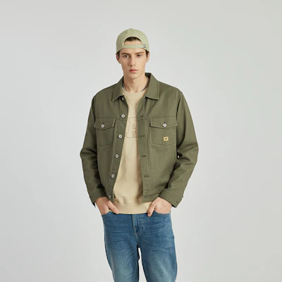 CAT メンズ レトロ マルチポケット ボタンアップ 長袖カジュアルジャケット CN1JAU19061 4