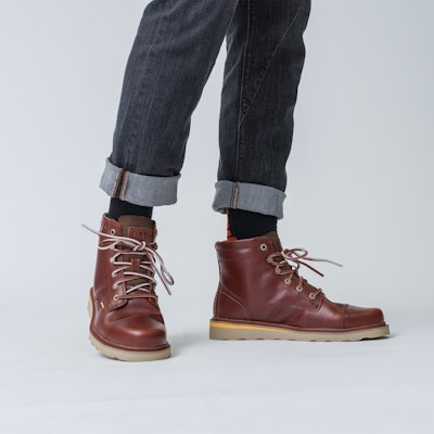 CAT Retro Series 'Brown Red Work Boot' P724707J3BDC43 Cheap CAT Retro Series 'Brown Red Work Boot' P724707J3BDC43