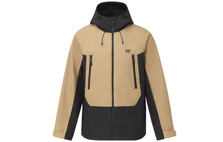 CAT SS23 Outdoor Casual Colorblock Hoodie Jacket Unisex Light Khaki CM1JAT17001