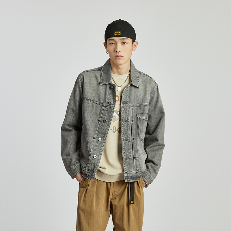 Details for Chaqueta Gris CAT SS24 Outdoor Transpirable de Manga Larga para Hombre. CN1JAU13071