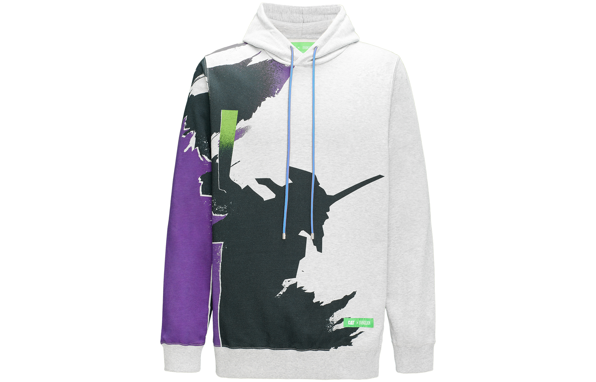CAT EVA Collab Graphic Colorblock Hoodie Unisex - Gray CK4SWQL5031