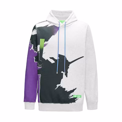 CAT EVA Collab Graphic Colorblock Hoodie Unisex - Gray CK4SWQL5031