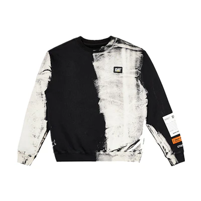 CAT Heron Preston Tie-Dye Pullover Sweatshirt Black Mens Long Sleeve Hoodie CJ3TSBA0141C09