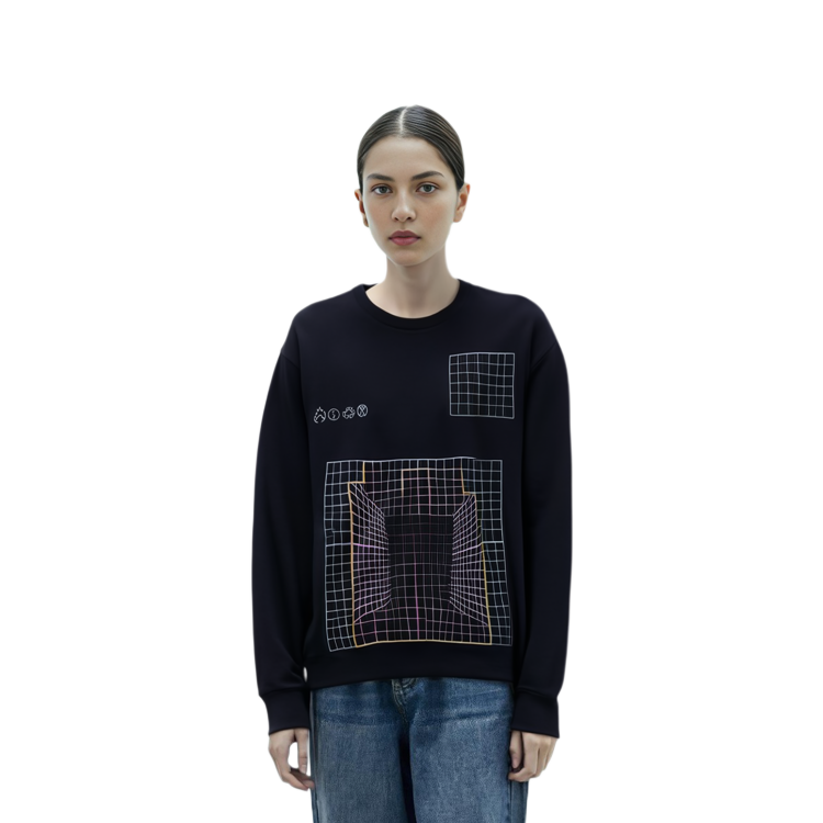 Purchase Cav Empt Sweatshirt Unisex Hitam dengan Desain 3D Grid Print. CES20LT02