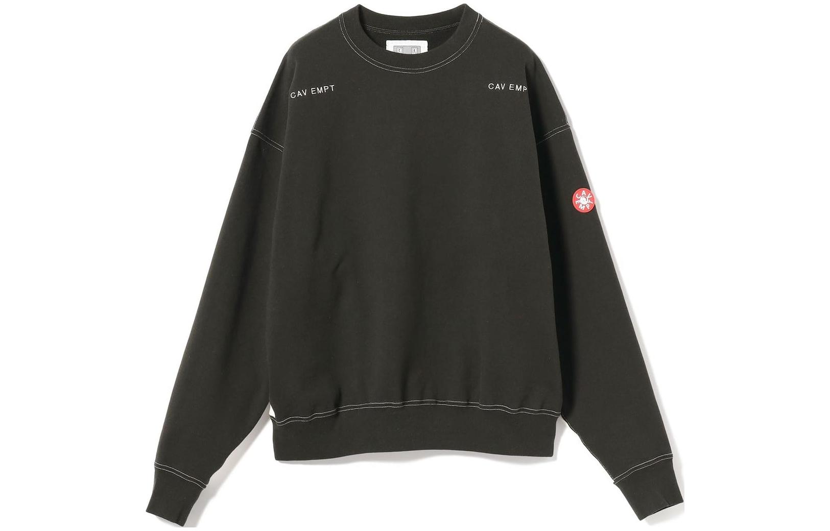 Cav Empt  Black Crewneck Sweatshirt with Letter Print. CES24CS09