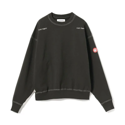 Cav Empt Black Crewneck Sweatshirt with Letter Print. CES24CS09