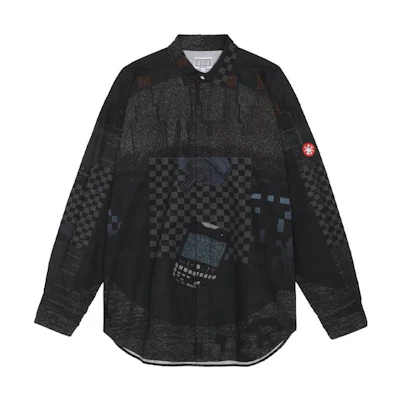 Cav Empt Black Logo Print Collared Long Sleeve Jacket CES22SH01