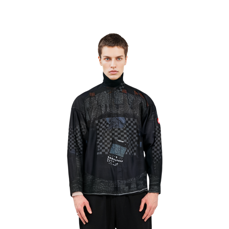 Details for Cav Empt 黑色 Logo 印花翻領長袖外套 CES22SH01