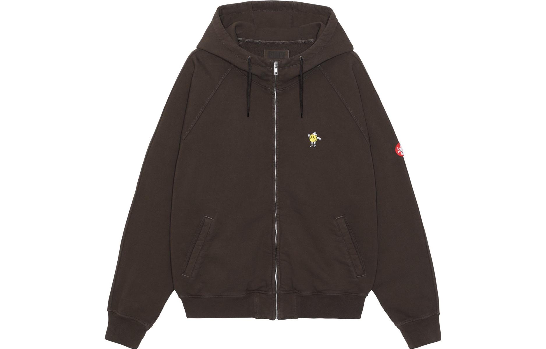 Cav Empt  Brown Solid Raglan Sleeve Zip-Up Hoodie Sweatshirt. CES22CS15 圖 2