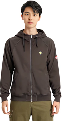 Cav Empt Brown Solid Raglan Sleeve Zip-Up Hoodie Sweatshirt. CES22CS15 Shop Cav Empt Brown Solid Raglan Sleeve Zip-Up Hoodie Sweatshirt. CES22CS15