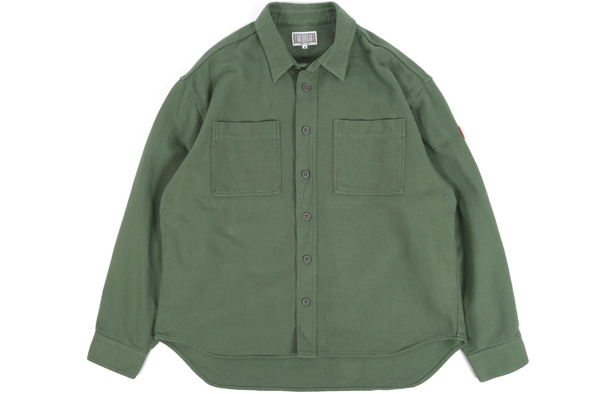 Cav Empt  Green Solid Pocket Button-Up Long Sleeve Shirt. CES24SH05