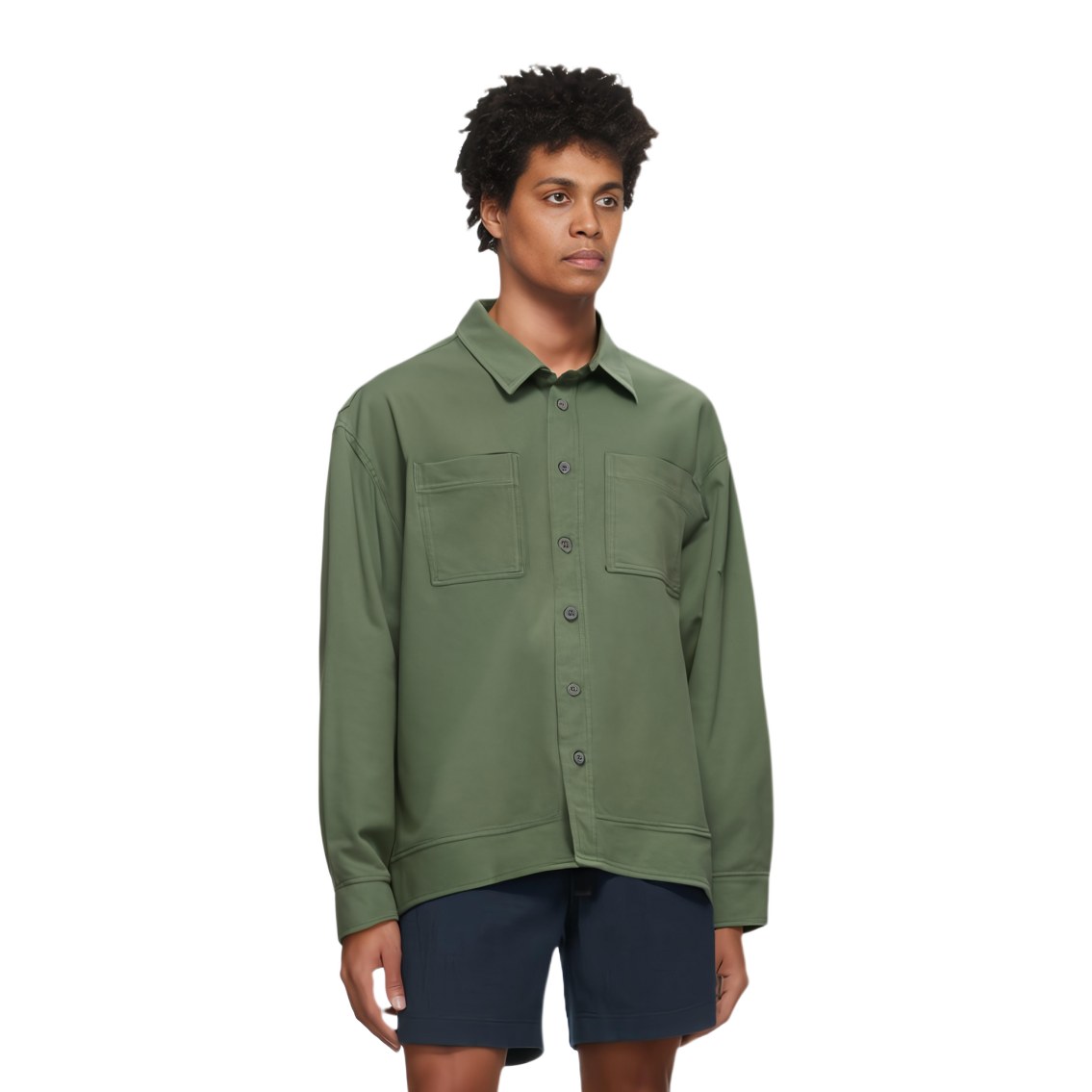 Shop Cav Empt 綠色口袋長袖襯衫。 CES24SH05