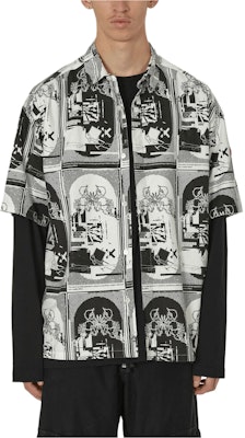 Cav Empt All-Over Print Button-Up Short Sleeve Shirt White Mens CES24SH09-001 Order Cav Empt All-Over Print Button-Up Short Sleeve Shirt White Mens CES24SH09-001