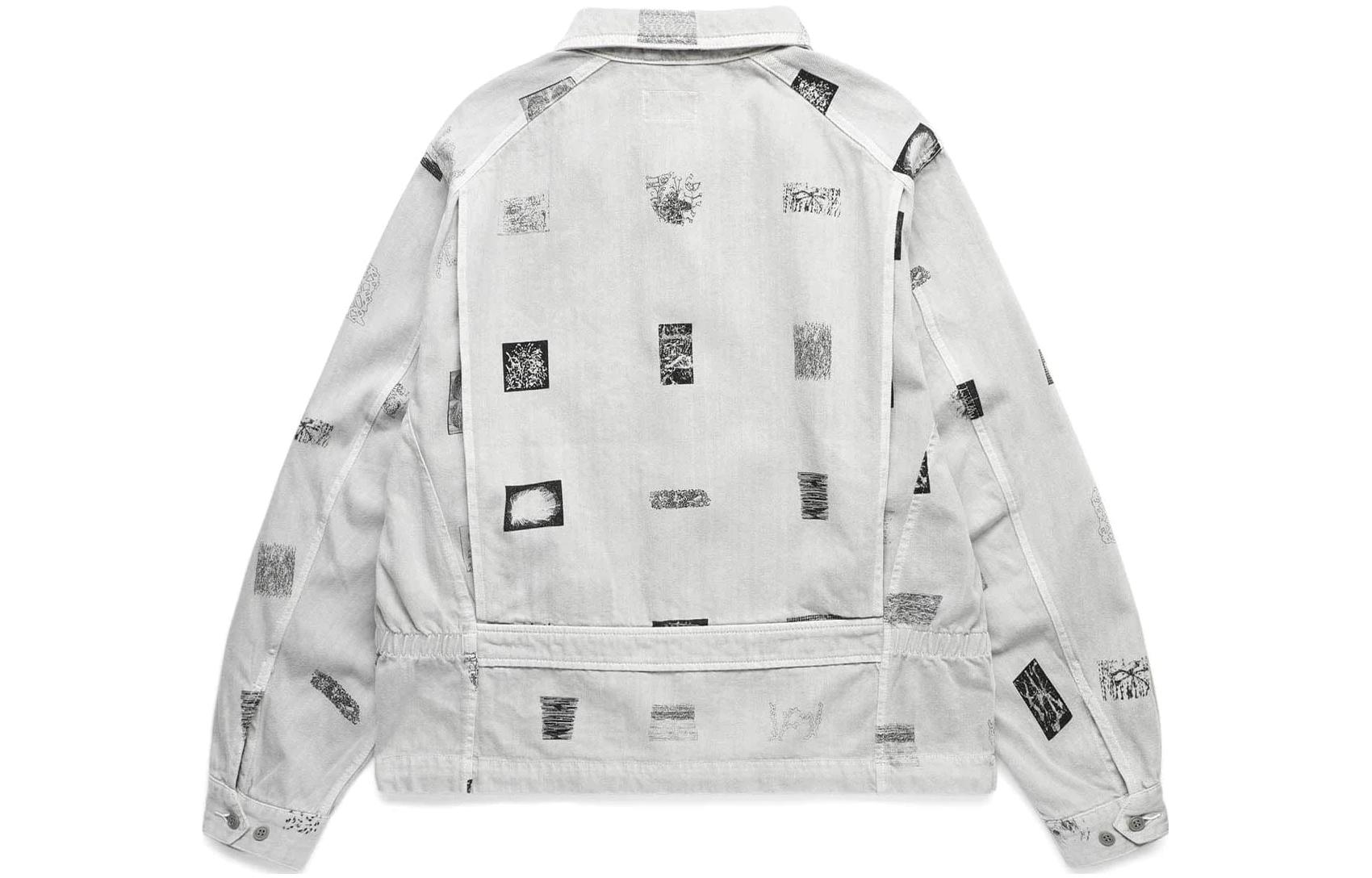 Lookbook Chaqueta Hombre Cav Empt Manga Larga Estampado Completo Gris Blanco. CE-S23J-K23