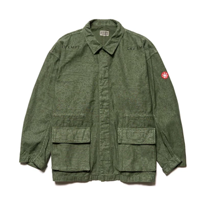 Cav Empt All-Over Print Multi-Pocket Collared Jacket Green () CES16JK12