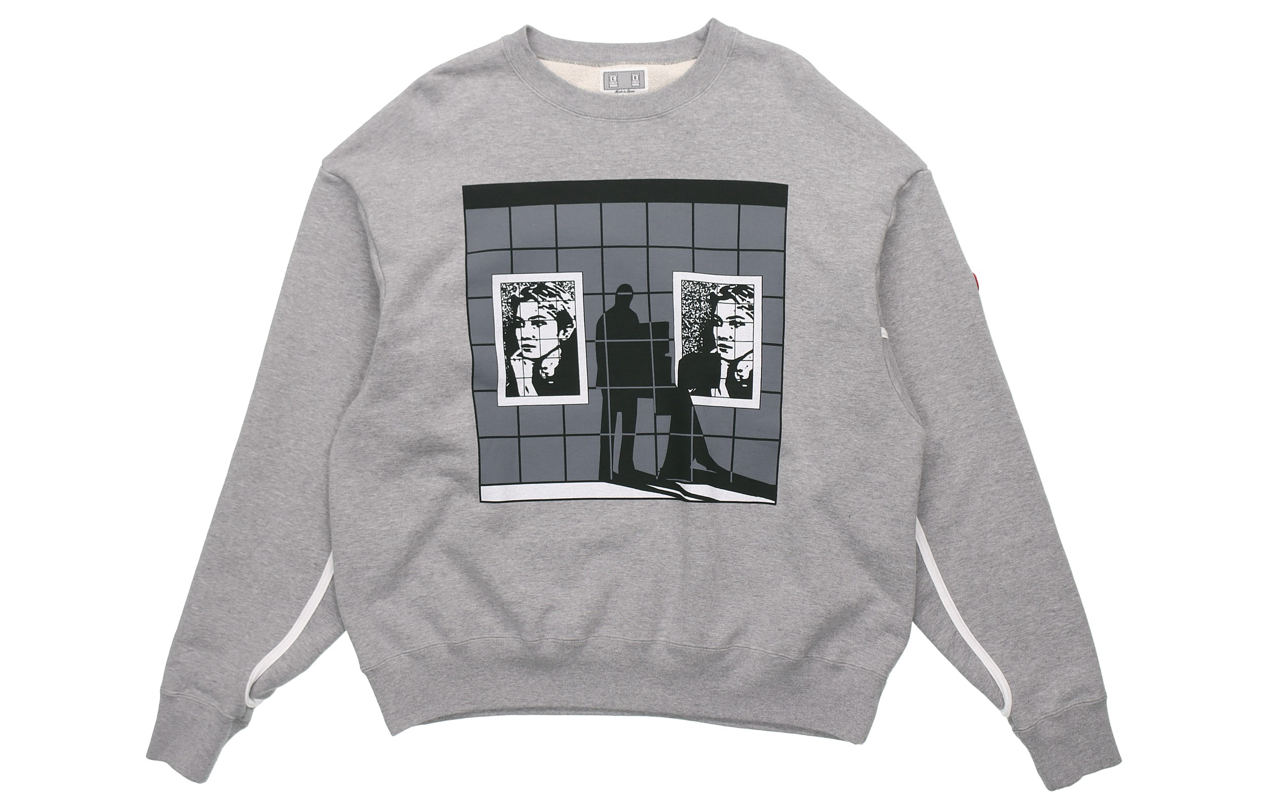 Cav Empt Asymmetrical Portrait Graphic Sweatshirt Unisex Gray CES18CS06