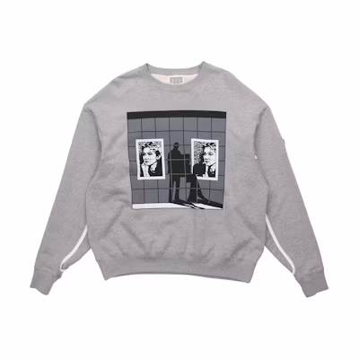 Cav Empt Asymmetrical Portrait Graphic Sweatshirt Unisex Gray CES18CS06