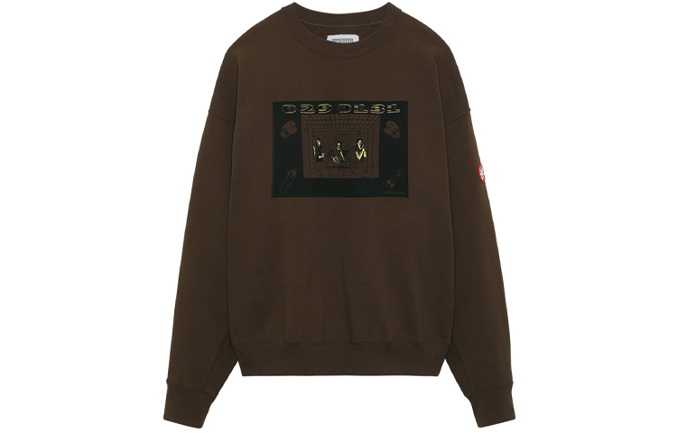 Cav Empt AW21 Embroidered Patch Crewneck Sweatshirt Unisex - Dark Brown. CES20CS08