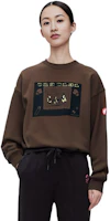 Shop Cav Empt AW21 刺繡補丁男女款圓領衛衣 - 深棕色 CES20CS08