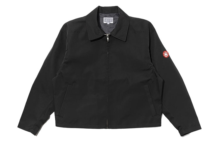 Cav Empt Black Casual Zip-Up Jacket with Patch Details CES17JK15