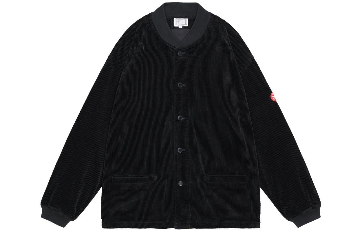 Cav Empt Black Drawstring Stand Collar Long Sleeve Jacket for Men CES25JK14