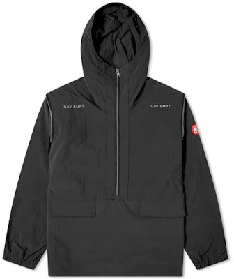 Cav Empt Black Hooded Jacket with Hidden Sleeve Zipper CES17JK16 Buy Cav Empt Black Hooded Jacket with Hidden Sleeve Zipper CES17JK16