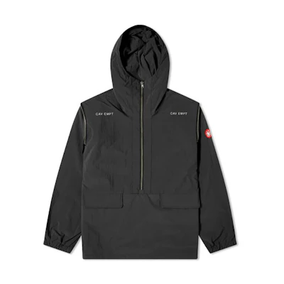 Cav Empt Black Hooded Jacket with Hidden Sleeve Zipper CES17JK16