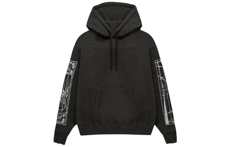 Cav Empt Black Hoodie with Pocket Long Sleeve Solid Color Design CES23CS11-BLAC