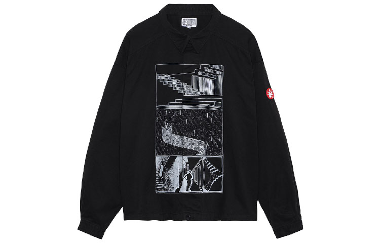 Cav Empt Black Logo Stairs Graphic Long Sleeve Jacket Unisex CES20JK22