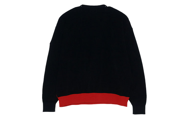 Lookbook Cav Empt 黑色寬鬆圓領Logo印花針織毛衣 CES18KN05