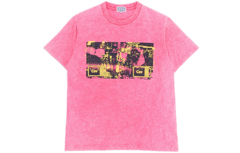 Cav Empt Bleached Cav E Pink Graphic T-Shirt Unisex Vintage Wash CES15T13