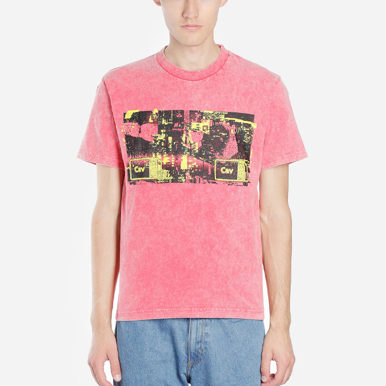 Shop Cav Empt Bleached Cav E Pink Kaos Grafis Unisex Vintage Wash CES15T13