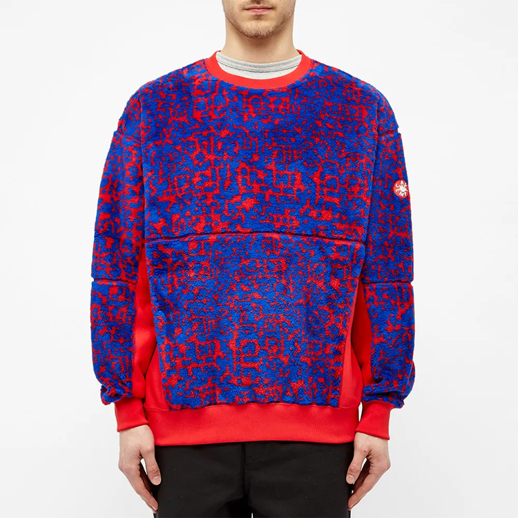 Lookbook Sudadera Cav Empt Azul Roja de Cuello Redondo Fleece. CES16CS19