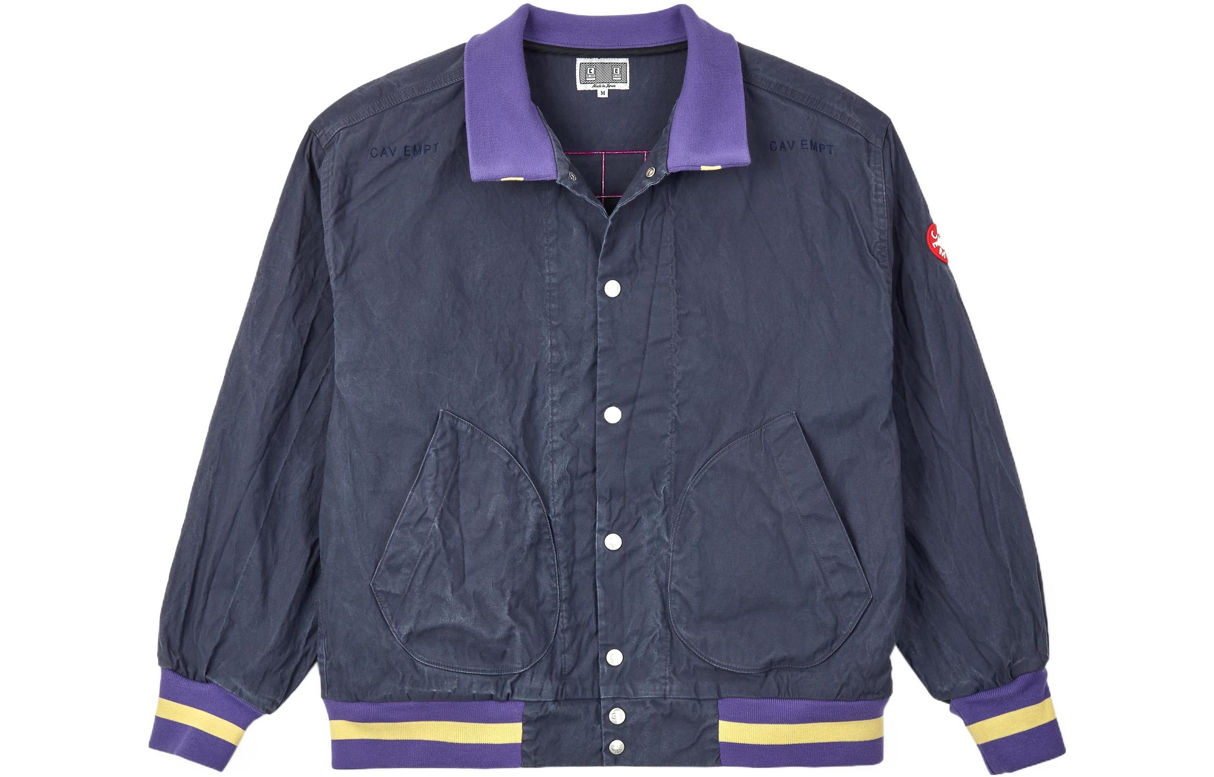 Cav Empt Blue Striped Long Sleeve Jacket with Back Print - Unisex CES21JK06