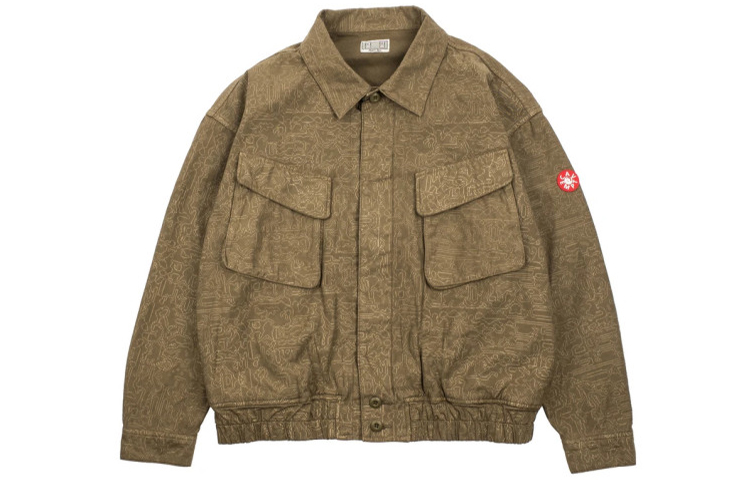 Cav Empt Brown Psi Print Reversible Zip Jacket Unisex CES16JK11