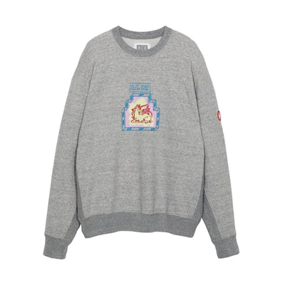 Cav Empt Cartoon Graphic Crewneck Sweatshirt Unisex Grey. CES19CS17