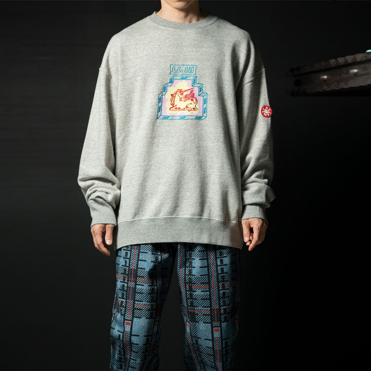 Shop Cav Empt Sweatshirt Unisex Abu-Abu dengan Desain Kartun Grafis. CES19CS17