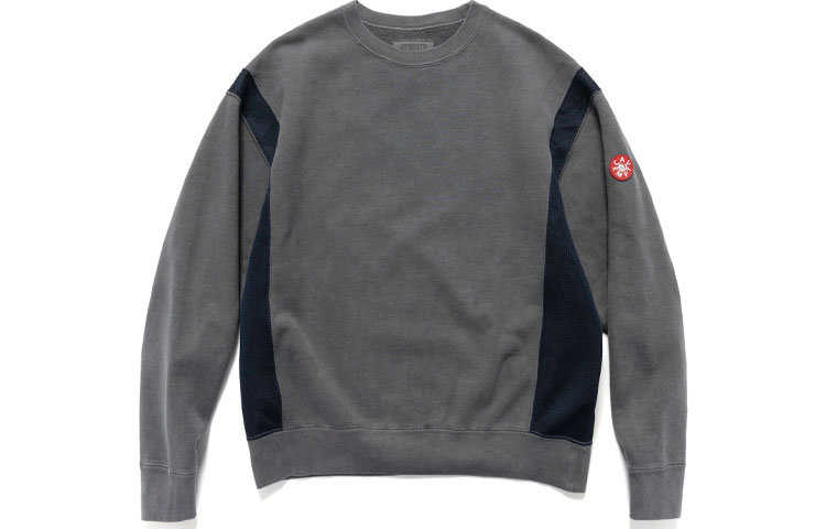 Cav Empt Color-Block Crewneck Long Sleeve Sweatshirt Gray CES-21CS04