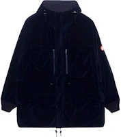 Cav Empt Cotton Velvet Loose Fit Hooded Work Jacket Unisex Navy Blue CES18JK12 Cav Empt Cotton Velvet Loose Fit Hooded Work Jacket Unisex Navy Blue CES18JK12