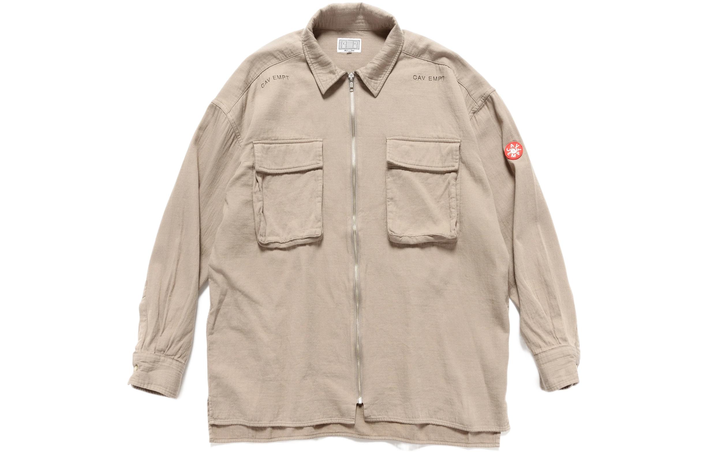 Cav Empt CW Zip Shirt Jacket Grey Khaki  Pocket Jacket CES-21JK20