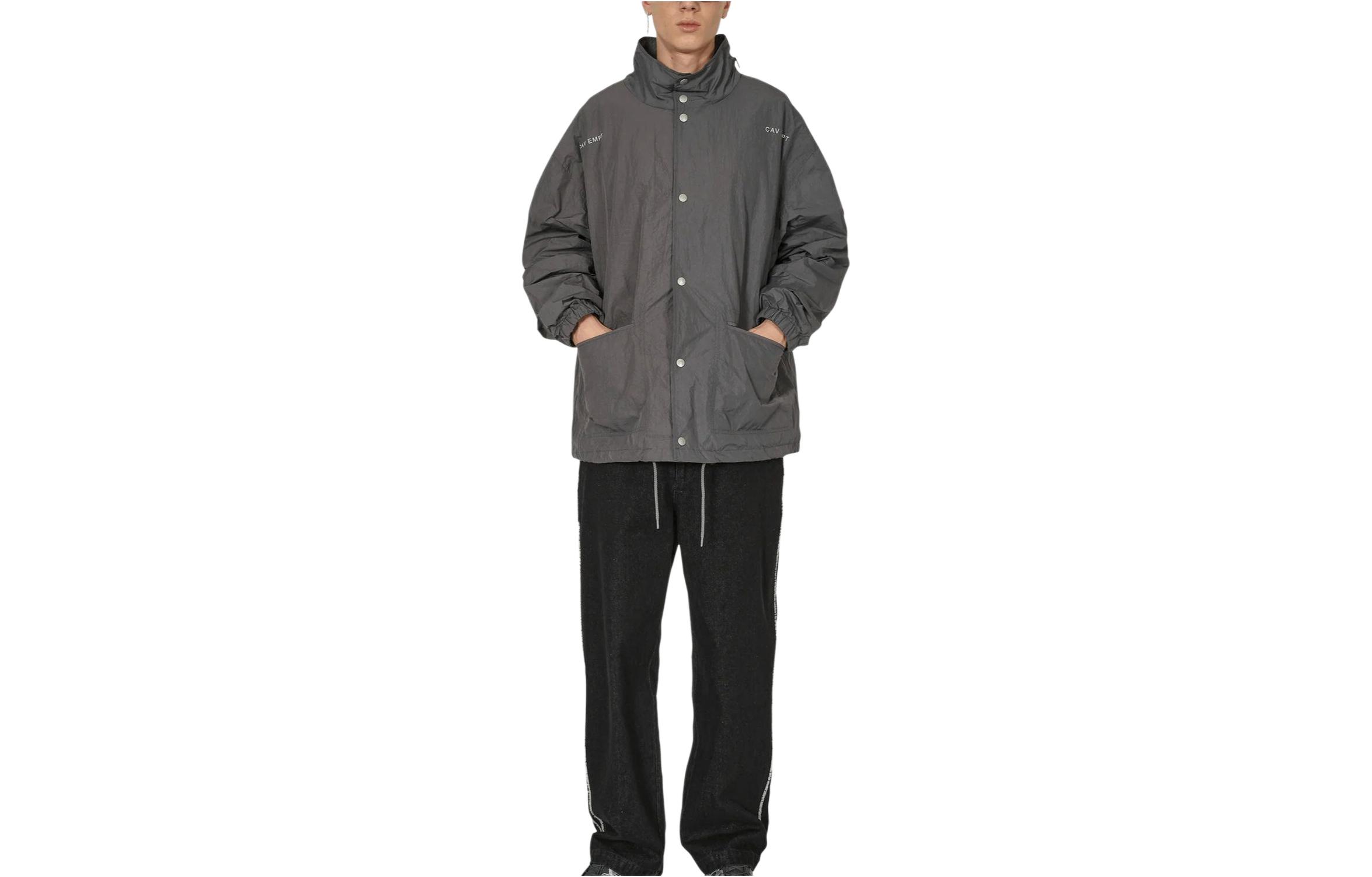 Cav Empt Detachable Hood Single-Breasted Casual Jacket Unisex - Grey CES24JK09-001