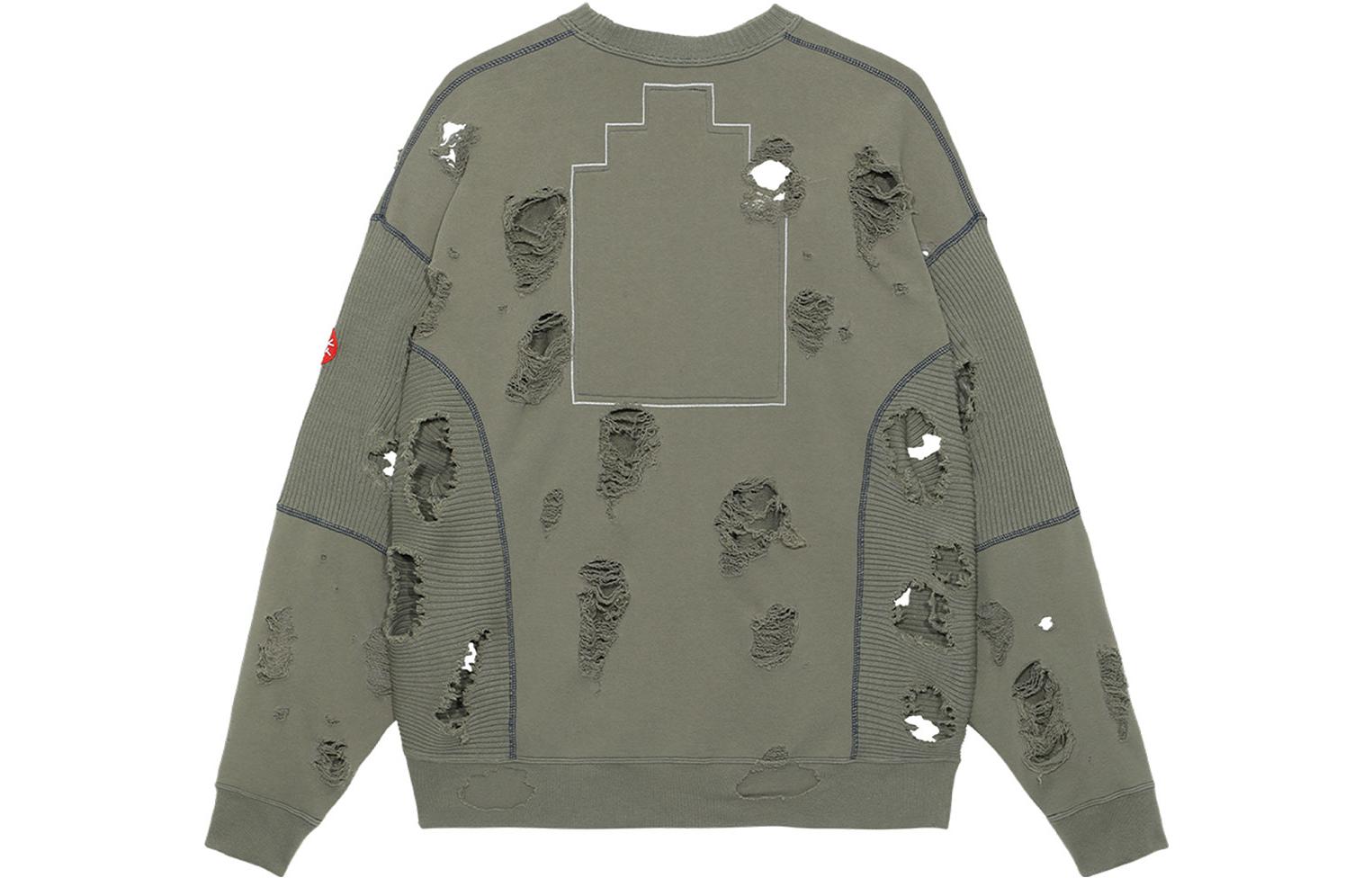 Lookbook Sudadera Verde Unisex Manga Larga Estilo Distressed Cav Empt CES23CS14