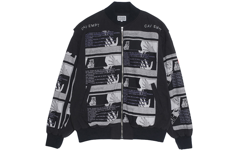 Cav Empt Drudgery Zip Jacket Black/White Unisex Style CES15JK10