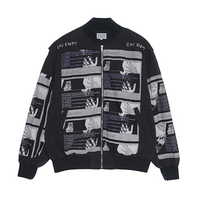 Cav Empt Drudgery Zip Jacket Black/White Unisex Style CES15JK10