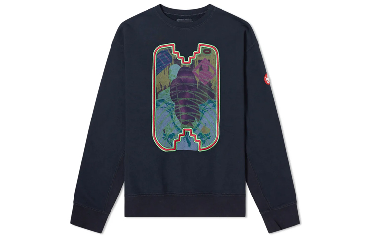 Cav Empt Embroidered Graphic Crewneck Sweatshirt Black CES17CS02-BLK