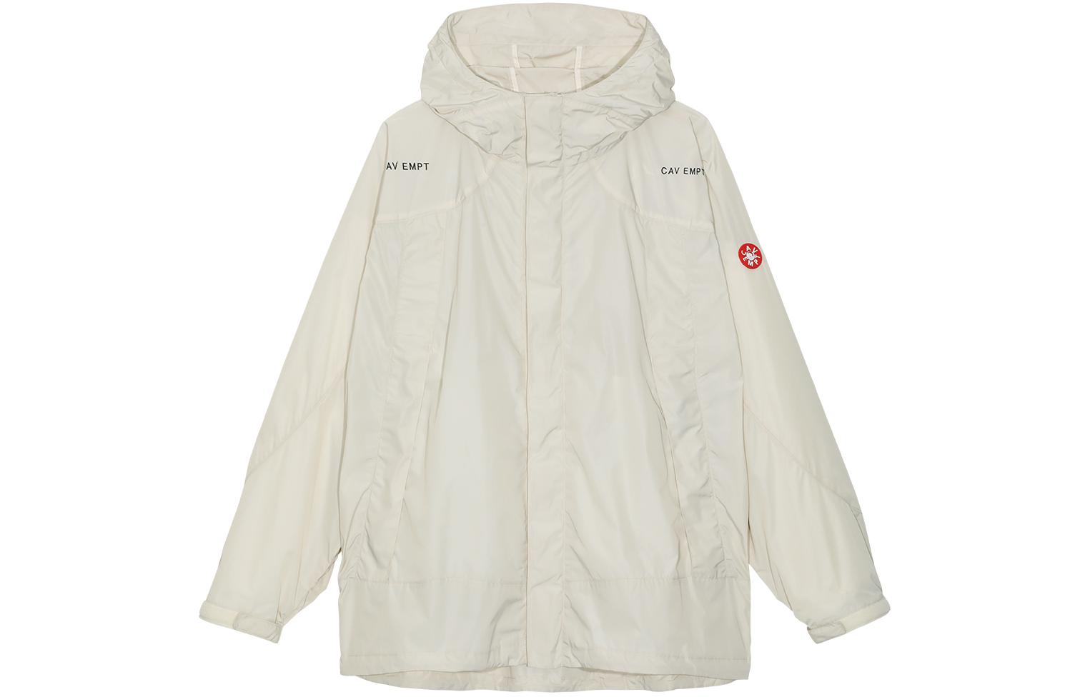 Cav Empt Embroidered Logo Hoodie Jacket Beige CES22JK11