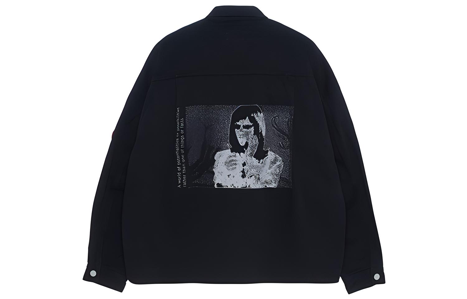 Cav Empt Face Print Long Sleeve Jacket Unisex Black CES17JK18